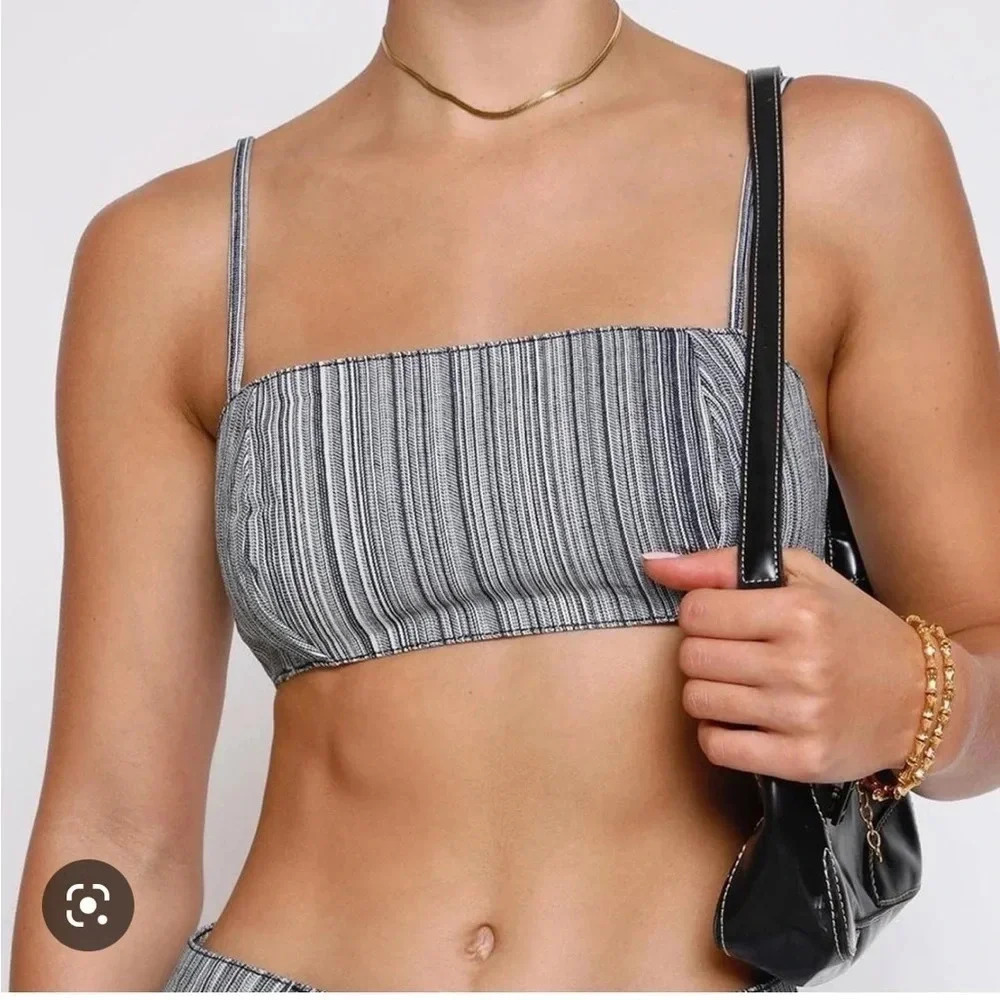 NWT Tiger Mist. Chantelle Denim Crop Top Size S